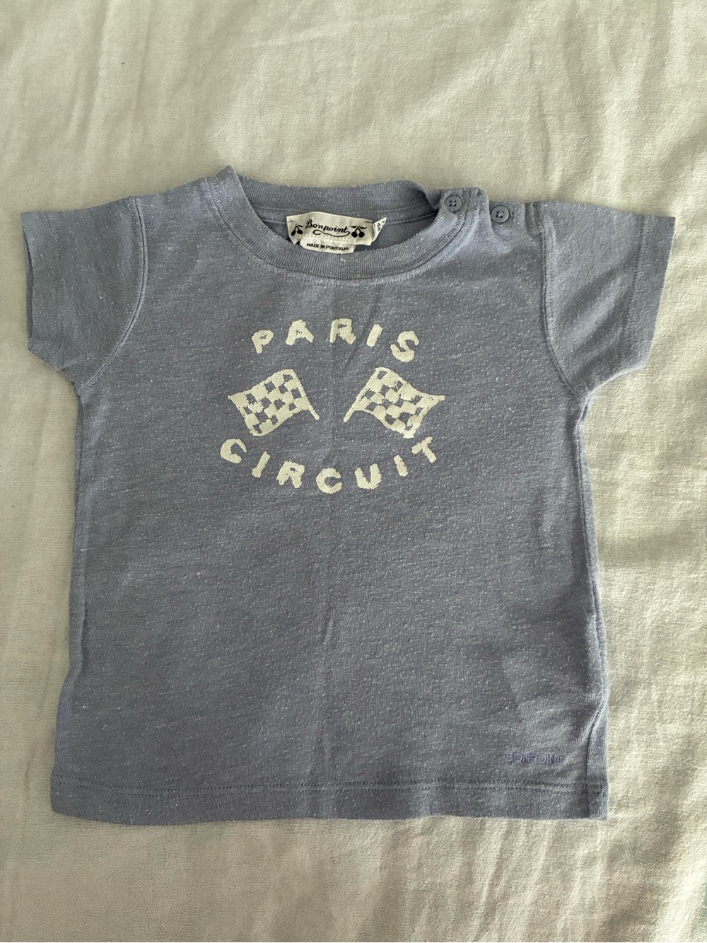 Bonpoint Blue Short-Sleeve 'Paris Circuit' Tee
